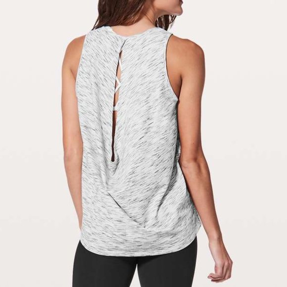 lululemon athletica Tops - [Lululemon] Low Key Tank *Silver Tiger Space Dye Black White 6